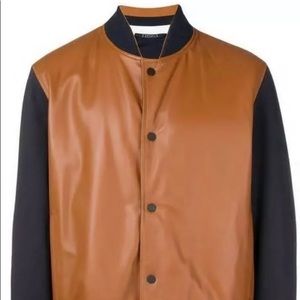 Zzegna two tone nappa leather bomber jacket